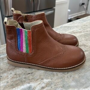 Mini Boden Girls' Brown & Rainbow 🌈 Chelsea Boots Girls EU SIZE 34